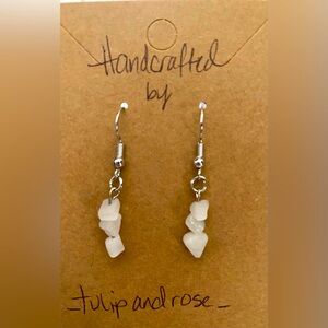 Handmade Fashion Stone Drop Earrings
Approximately 1” White Nickel Free Hooks